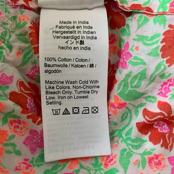 J. Crew Cotton Voile Smocked Maxi Dress Floral Print 100% Cotton Large Easter - Picture 7 of 13